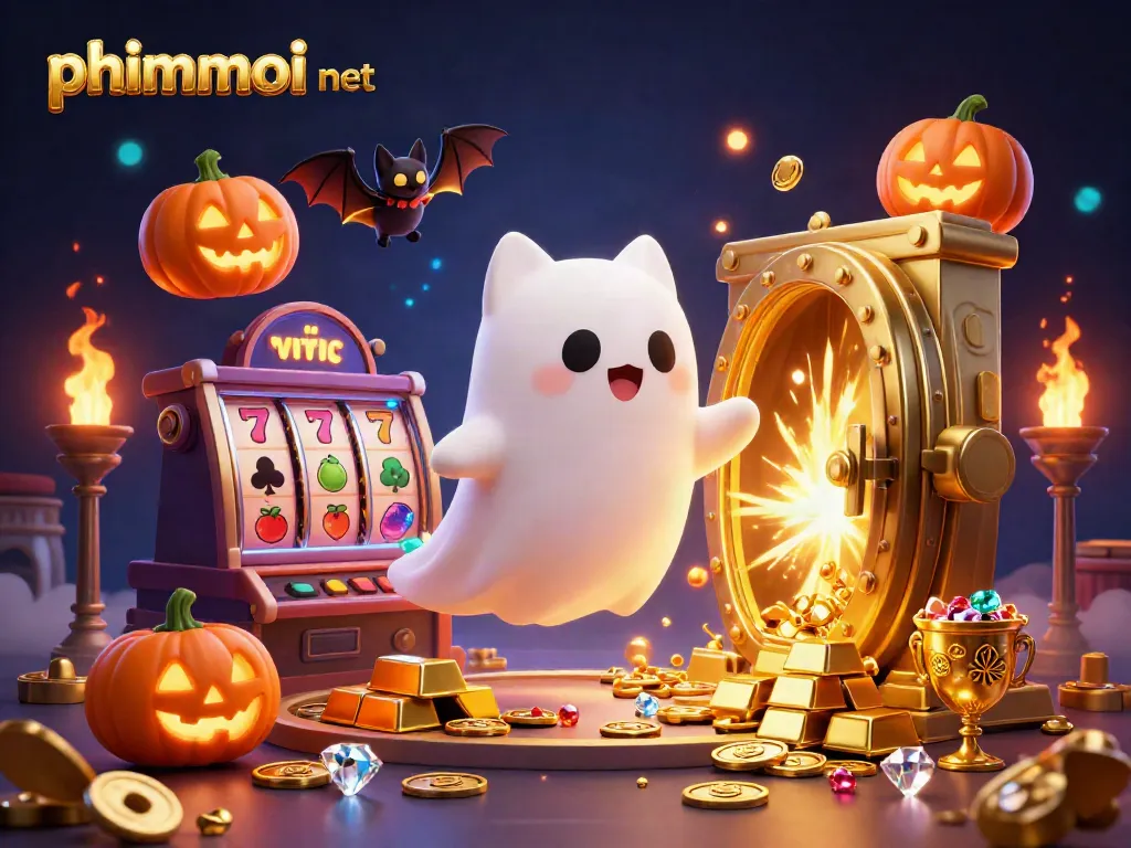 Engage with phimmoi net in a haunted casino featuring a friendly ghost cat and gold treasures.