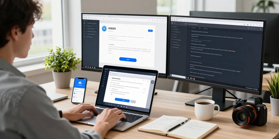 Configuring the Telegram Chinese Version in a modern tech workspace with dual monitors and smartphone notifications.